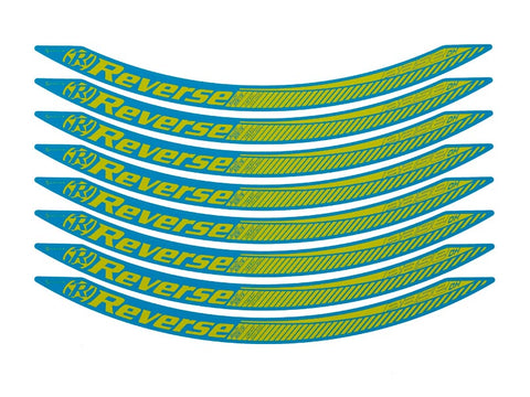 REVERSE stickerkit (Light-Blue/Yellow) for Base DH 27,5" (8 sticker for 2 Rims) - GiraSykkel