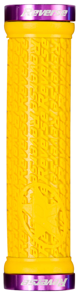 REVERSE Grip Stamp Lock On Ø30mm x 135mm (Yellow/Purple) - GiraSykkel