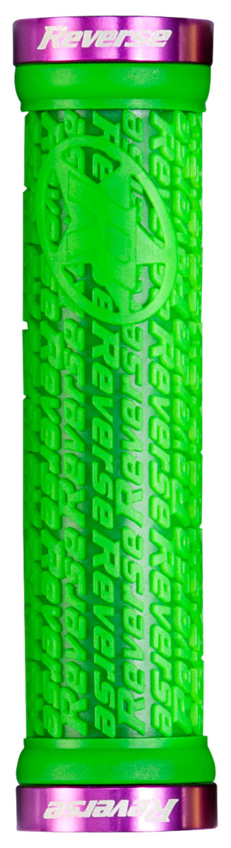 REVERSE Grip Stamp Lock On Ø30mm x 135mm (Green/Purple) - GiraSykkel