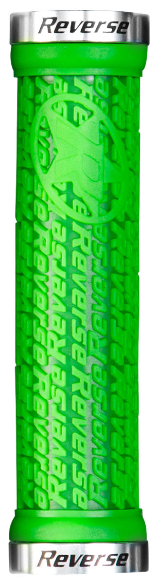 REVERSE Grip Stamp Lock On Ø30mm x 135mm (Green/Polish) - GiraSykkel