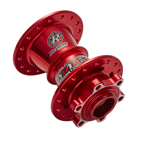 REVERSE Hub EVO-9 Disc FR 32H Multi Use (Red) with basic adapter - GiraSykkel